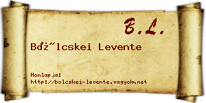 Bölcskei Levente névjegykártya