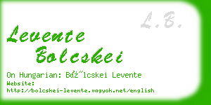 levente bolcskei business card